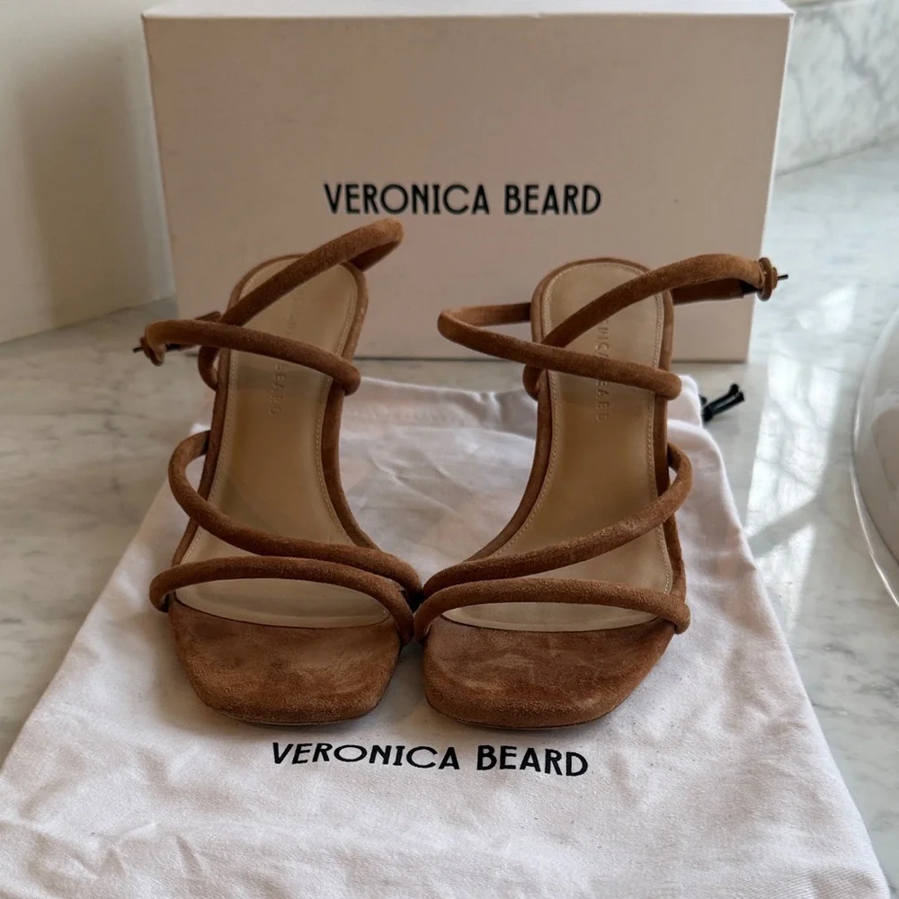 VERONICA BEARD Marceline Ankle Strap Heeled Sandals Size 8.5 - Picture 1 of 5